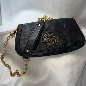 Tory Burch Black Leather Crossbody Chain Shoulder NWOT
